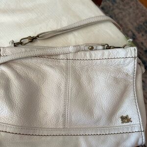 Purse from LeSac cream, leather Crossbody multiple pockets inside